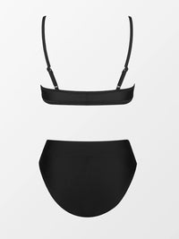CUPSHE Bikini Set for Women Two Piece Swimsuits Cut Out High Waisted Scoop Neck V Cut Bottom - 7DAY'S