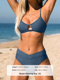 CUPSHE Bikini Set for Women Two Piece Swimsuits Cut Out High Waisted Scoop Neck V Cut Bottom - 7DAY'S