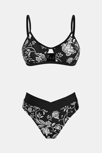 CUPSHE Bikini Set for Women Two Piece Swimsuits Cut Out High Waisted Scoop Neck V Cut Bottom - 7DAY'S