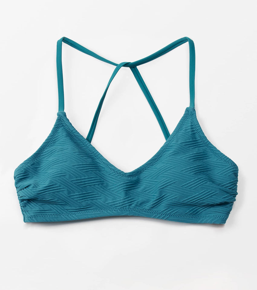 CUPSHE Bikini Top for Women Bathing Suit Criss Cross Self Tie Spaghetti Straps V Neck - 7DAY'S