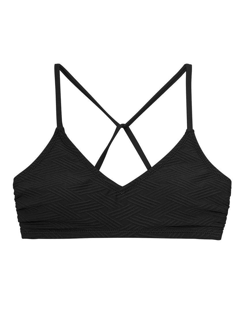 CUPSHE Bikini Top for Women Bathing Suit Criss Cross Self Tie Spaghetti Straps V Neck - 7DAY'S