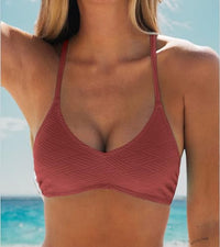 CUPSHE Bikini Top for Women Bathing Suit Criss Cross Self Tie Spaghetti Straps V Neck - 7DAY'S