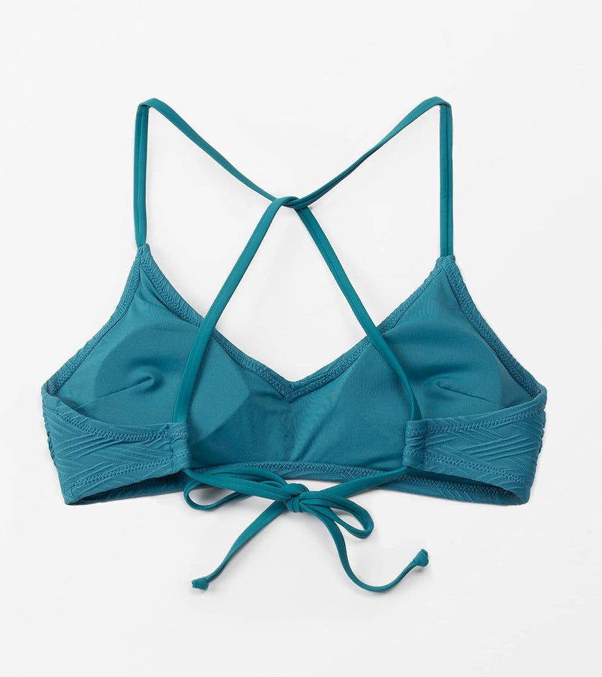 CUPSHE Bikini Top for Women Bathing Suit Criss Cross Self Tie Spaghetti Straps V Neck - 7DAY'S