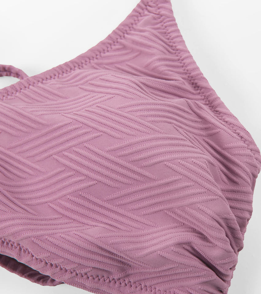 CUPSHE Bikini Top for Women Bathing Suit Criss Cross Self Tie Spaghetti Straps V Neck - 7DAY'S