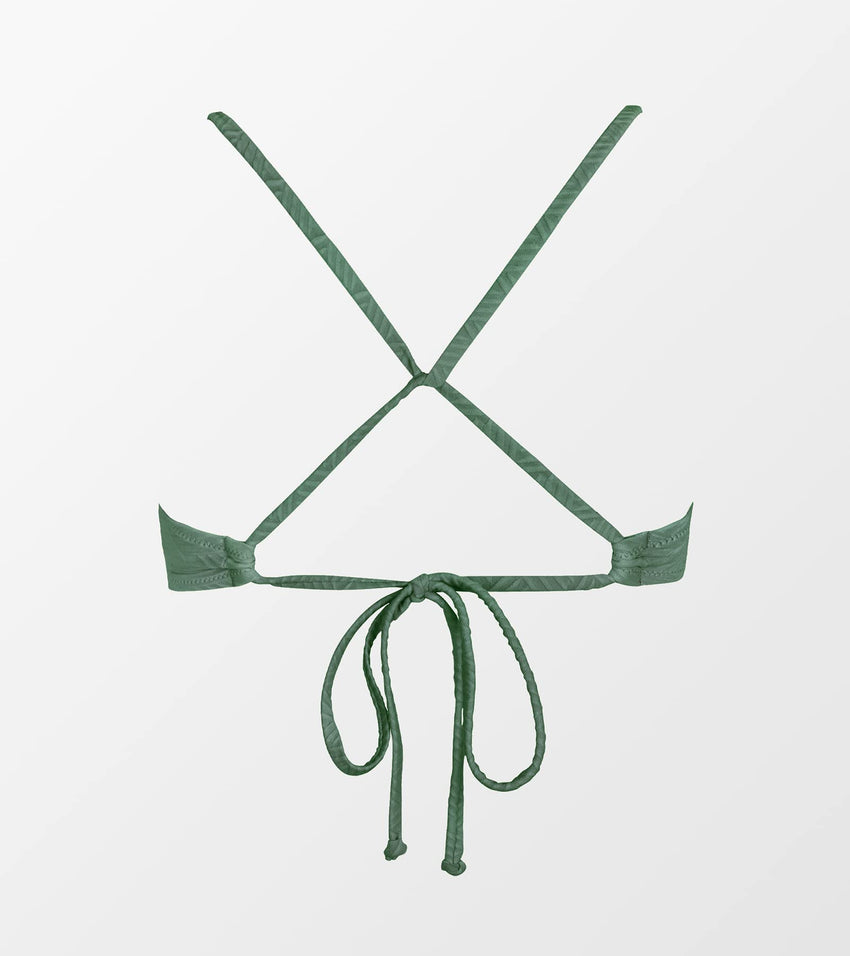 CUPSHE Bikini Top for Women Bathing Suit Criss Cross Self Tie Spaghetti Straps V Neck - 7DAY'S