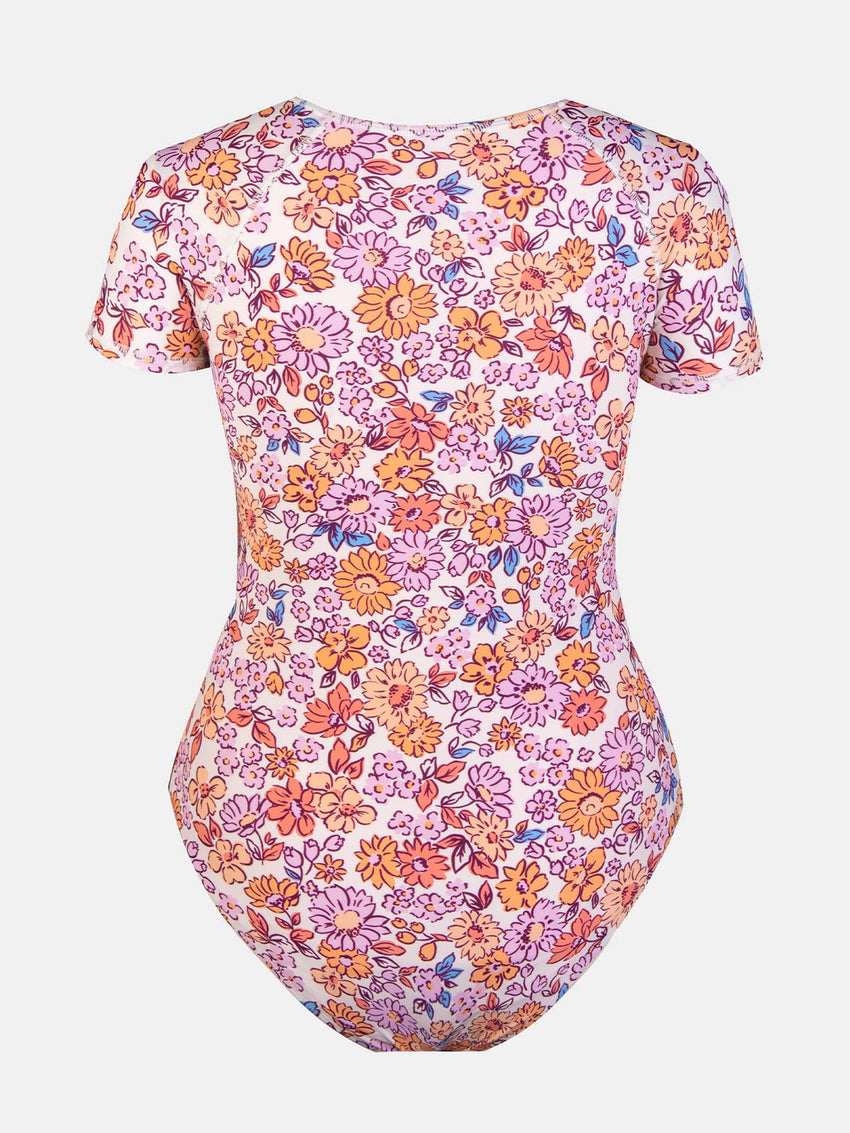 CUPSHE One Piece Swimsuit for Women Mock Neck Zipper Short Sleeve Bathing Suit - 7DAY'S