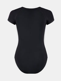 CUPSHE One Piece Swimsuit for Women Mock Neck Zipper Short Sleeve Bathing Suit - 7DAY'S