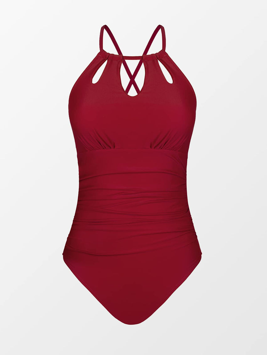 CUPSHE Women's One Piece Swimsuit High Neck Tummy Control Swimwear Bathing Suit - 7DAY'S