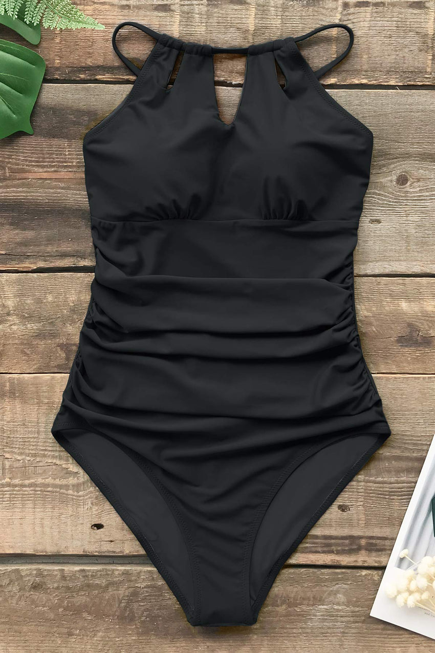 CUPSHE Women's One Piece Swimsuit High Neck Tummy Control Swimwear Bathing Suit - 7DAY'S