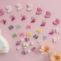 Cute Butterfly Flower Shoe Charms for Girls, 25Pcs Pink Girly DIY Shoe Decoration Charm for Clog Sandals, Party Favor - 7DAY'S