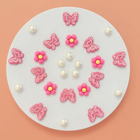 Cute Butterfly Flower Shoe Charms for Girls, 25Pcs Pink Girly DIY Shoe Decoration Charm for Clog Sandals, Party Favor - 7DAY'S