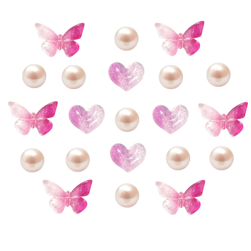 Cute Butterfly Flower Shoe Charms for Girls, 25Pcs Pink Girly DIY Shoe Decoration Charm for Clog Sandals, Party Favor - 7DAY'S