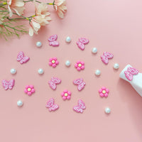 Cute Butterfly Flower Shoe Charms for Girls, 25Pcs Pink Girly DIY Shoe Decoration Charm for Clog Sandals, Party Favor - 7DAY'S