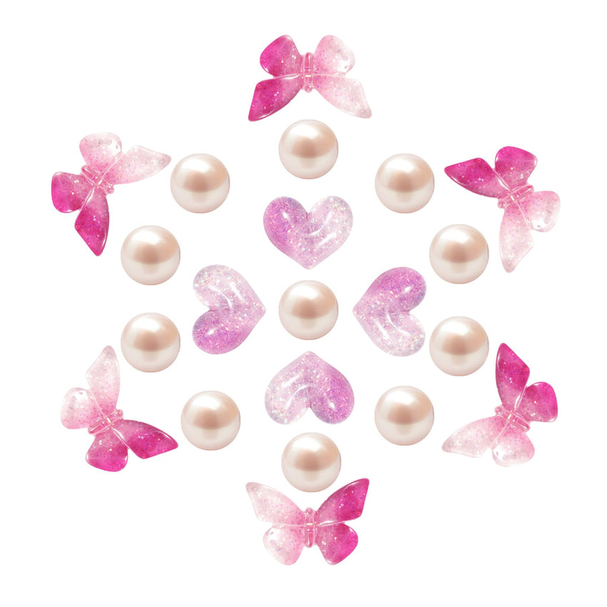 Cute Butterfly Flower Shoe Charms for Girls, 25Pcs Pink Girly DIY Shoe Decoration Charm for Clog Sandals, Party Favor - 7DAY'S