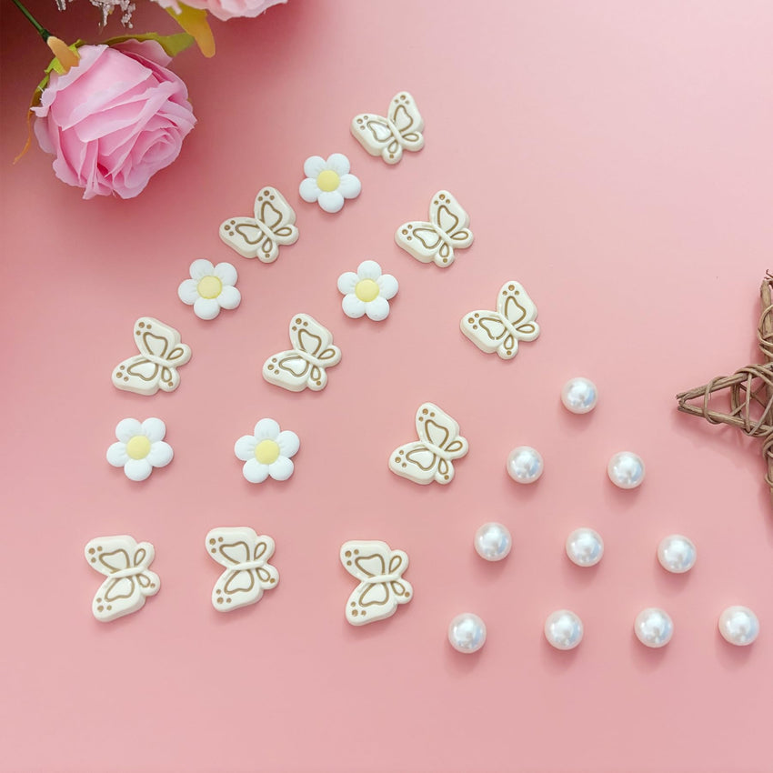 Cute Butterfly Flower Shoe Charms for Girls, 25Pcs Pink Girly DIY Shoe Decoration Charm for Clog Sandals, Party Favor - 7DAY'S