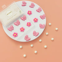 Cute Butterfly Flower Shoe Charms for Girls, 25Pcs Pink Girly DIY Shoe Decoration Charm for Clog Sandals, Party Favor - 7DAY'S