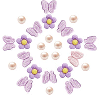 Cute Butterfly Flower Shoe Charms for Girls, 25Pcs Pink Girly DIY Shoe Decoration Charm for Clog Sandals, Party Favor - 7DAY'S