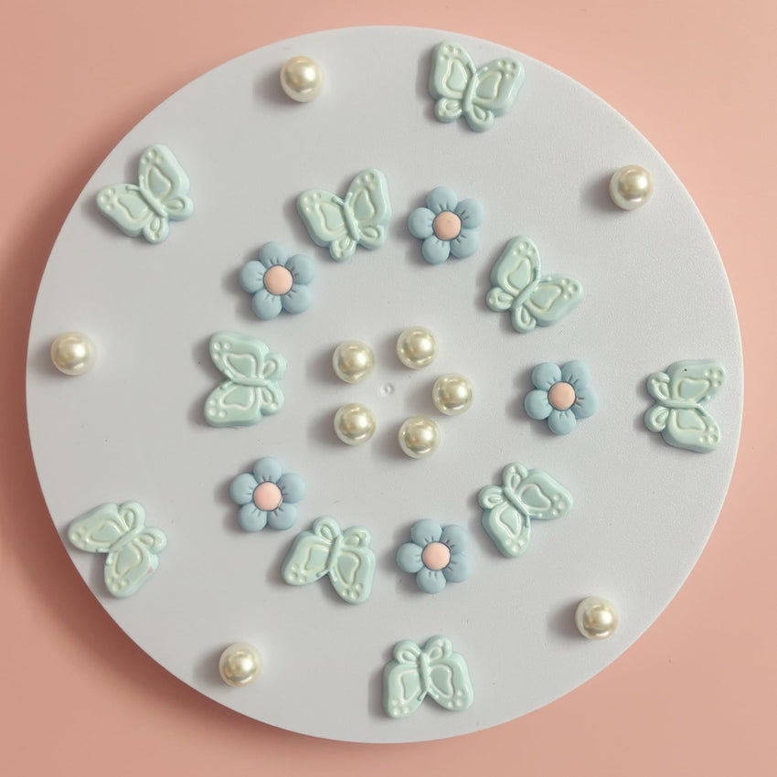 Cute Butterfly Flower Shoe Charms for Girls, 25Pcs Pink Girly DIY Shoe Decoration Charm for Clog Sandals, Party Favor - 7DAY'S