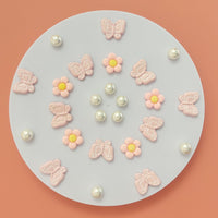 Cute Butterfly Flower Shoe Charms for Girls, 25Pcs Pink Girly DIY Shoe Decoration Charm for Clog Sandals, Party Favor - 7DAY'S