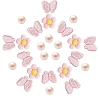 Cute Butterfly Flower Shoe Charms for Girls, 25Pcs Pink Girly DIY Shoe Decoration Charm for Clog Sandals, Party Favor - 7DAY'S