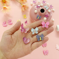 Cute Butterfly Flower Shoe Charms for Girls, 25Pcs Pink Girly DIY Shoe Decoration Charm for Clog Sandals, Party Favor - 7DAY'S