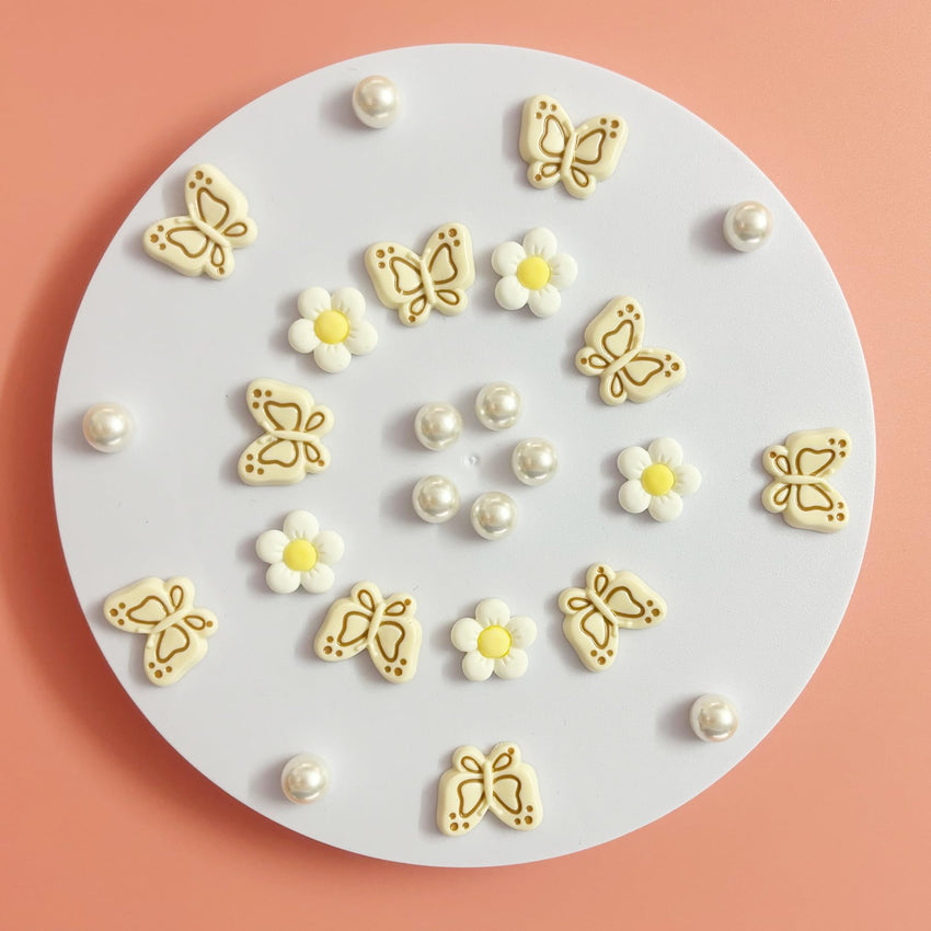 Cute Butterfly Flower Shoe Charms for Girls, 25Pcs Pink Girly DIY Shoe Decoration Charm for Clog Sandals, Party Favor - 7DAY'S