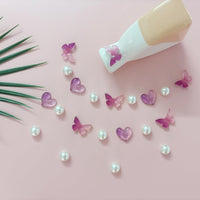 Cute Butterfly Flower Shoe Charms for Girls, 25Pcs Pink Girly DIY Shoe Decoration Charm for Clog Sandals, Party Favor - 7DAY'S