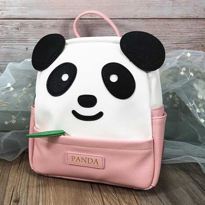 Cute PU Leather Panda Backpack Kids Shoulder Bag Pink Travel Casual Bag Small School Bag - 7DAY'S