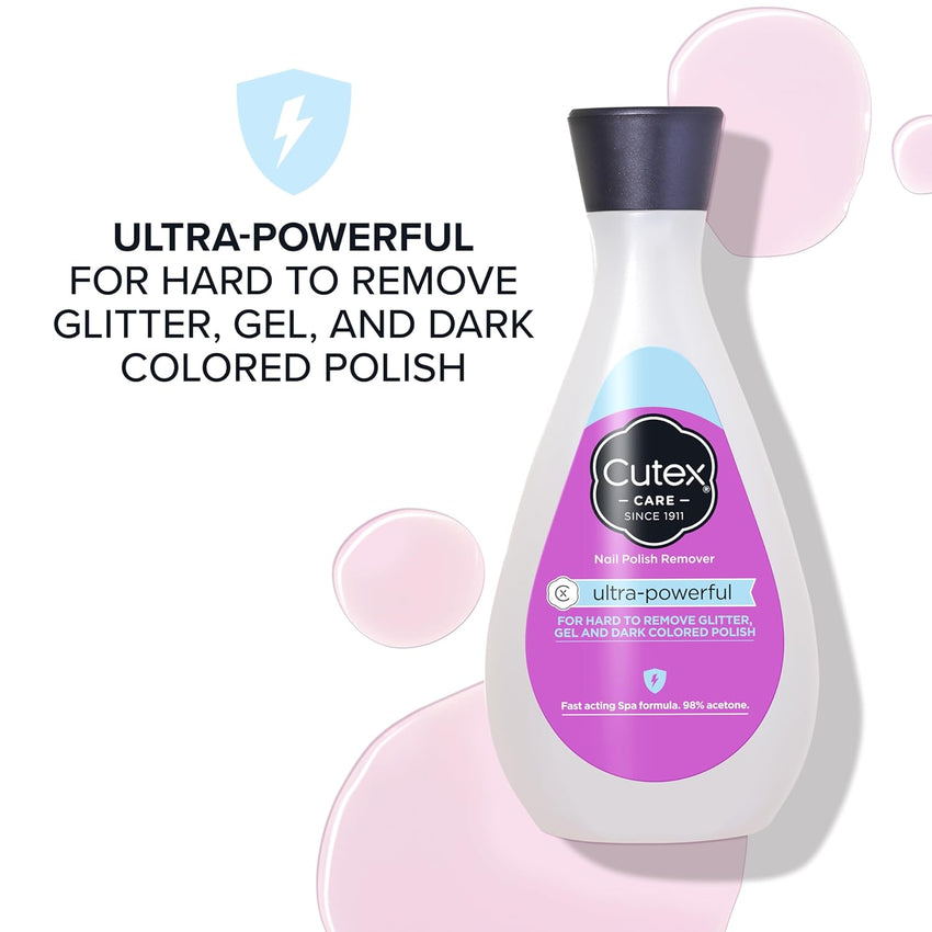 Cutex Gel Nail Polish Remover, Ultra - Powerful & Removes Glitter and Dark Colored Paints, Paraben Free, 6.76 Fl Oz - 7DAY'S