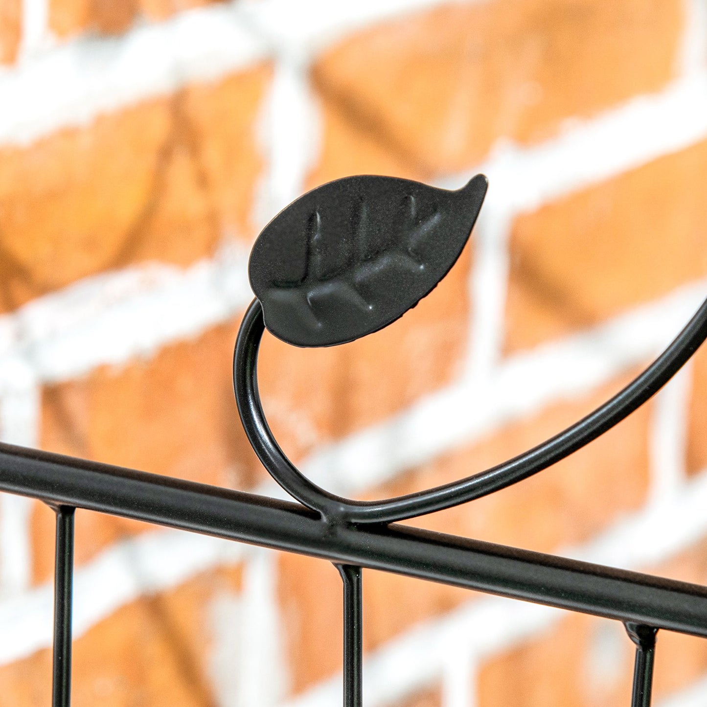 Outdoor Metal Garden Fence Panels, Animal Barrier & Border Edging for Yard, Patio, 4 Pack, Square Vines