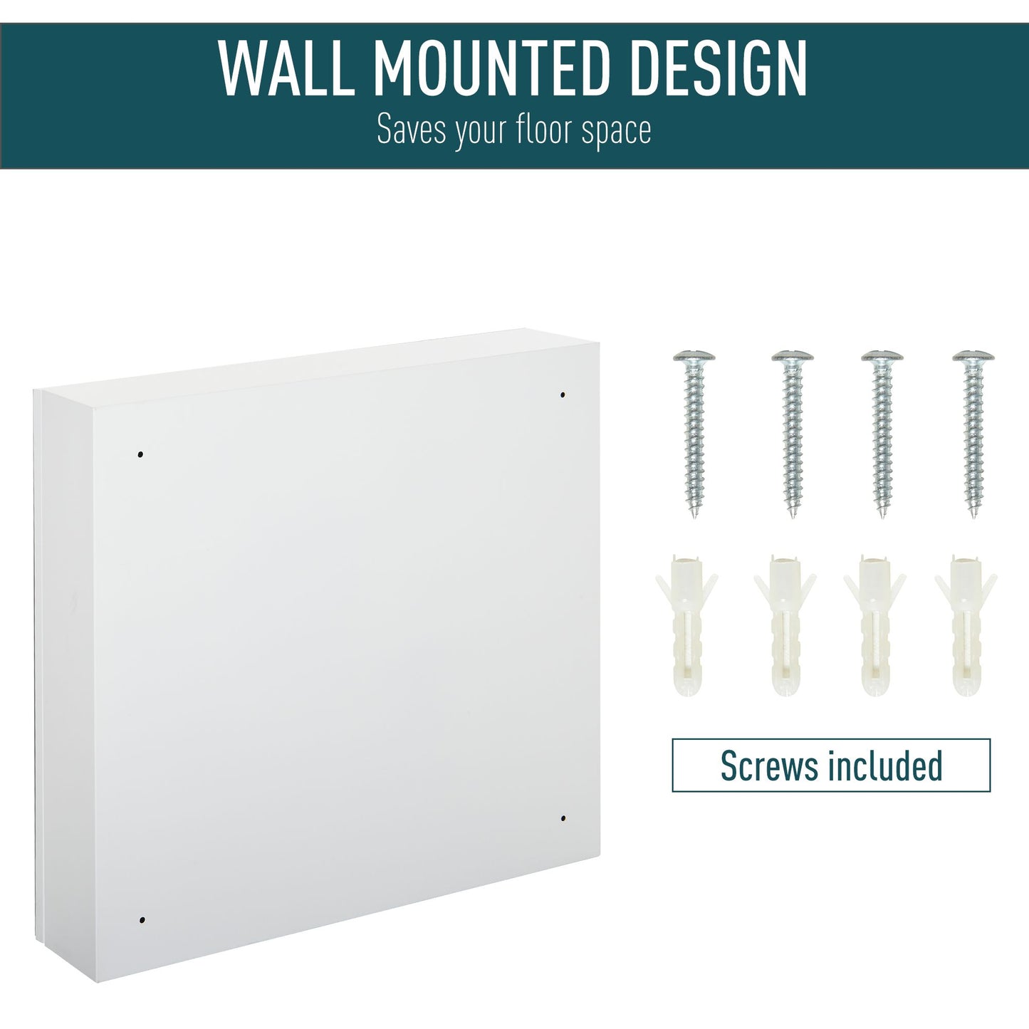 Wall Mounted Mirror Cabinet, Bathroom Medicine Cabinet with Mirror, 2 Doors and 3-tier Shelving, White