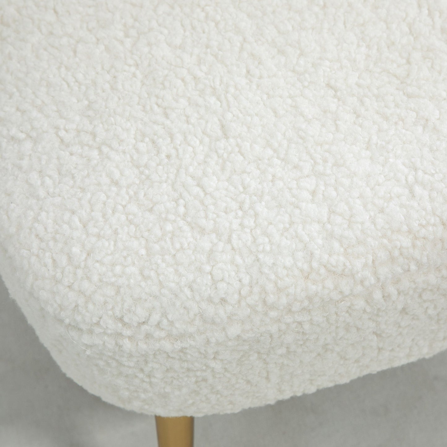 Lounge Chair for Bedroom Living Room Chair with Soft Upholstery and Gold Legs White