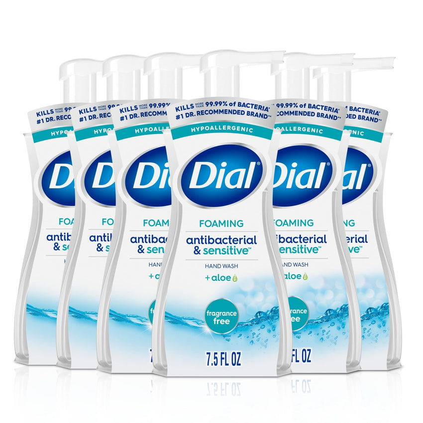 Dial Antibacterial Foaming Hand Wash, Fresh Pear, 7.5 fl oz Pack of 6) - 7DAY'S