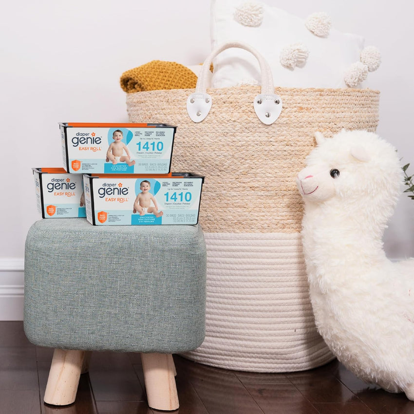 Diaper Genie Easy Roll Refill | 30 Bags Per Refill | Holds Up to 1410 Newborn Diapers | Odor Control | Diaper Pail Refill Bags | Fits Diaper Genie Signature & Platinum Pails - 7DAY'S
