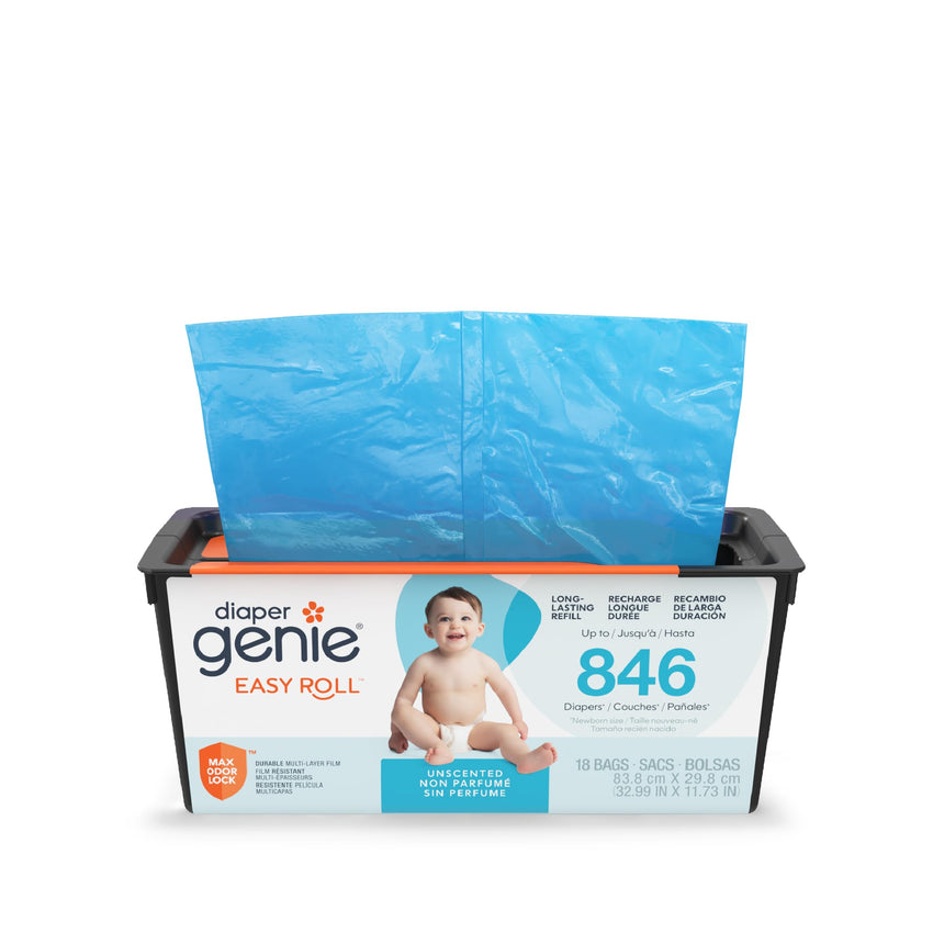 Diaper Genie Easy Roll Refill | 30 Bags Per Refill | Holds Up to 1410 Newborn Diapers | Odor Control | Diaper Pail Refill Bags | Fits Diaper Genie Signature & Platinum Pails - 7DAY'S