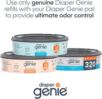 Diaper Genie Essentials Round Refill Pack of 4 | Holds Up to 1280 Newborn Diapers | Features Unscented Continuous Film | Compatible with Diaper Genie Complete and Expressions Pails - 7DAY'S
