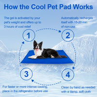 Dog Cooling Mat, Pet Cooling Mat for Dogs and Cats, Pressure Activated Dog Cooling Pad, No Water or Refrigeration Needed, Non - Toxic Gel - 7DAY'S