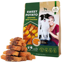 Dog Sweet Potato Wrapped with Chicken Pet Natural Chew Treats Grain Free Organic Meat Human Grade Dried Snacks in Bulk for Training for Small & Large Dogs Sweet Potato - 7DAY'S