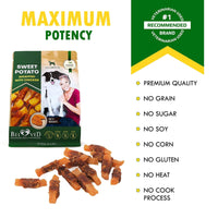 Dog Sweet Potato Wrapped with Chicken Pet Natural Chew Treats Grain Free Organic Meat Human Grade Dried Snacks in Bulk for Training for Small & Large Dogs Sweet Potato - 7DAY'S