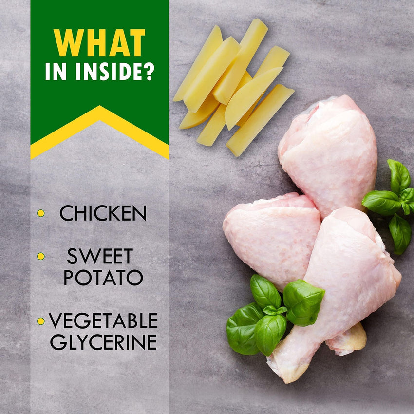 Dog Sweet Potato Wrapped with Chicken Pet Natural Chew Treats Grain Free Organic Meat Human Grade Dried Snacks in Bulk for Training for Small & Large Dogs Sweet Potato - 7DAY'S