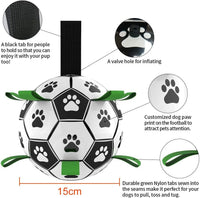 Dog Toys Interactive Pet Football Toys With Grab Tabs Dog Outdoor Training Soccer Pet Bite Chew Balls For Dog Accessories - 7DAY'S