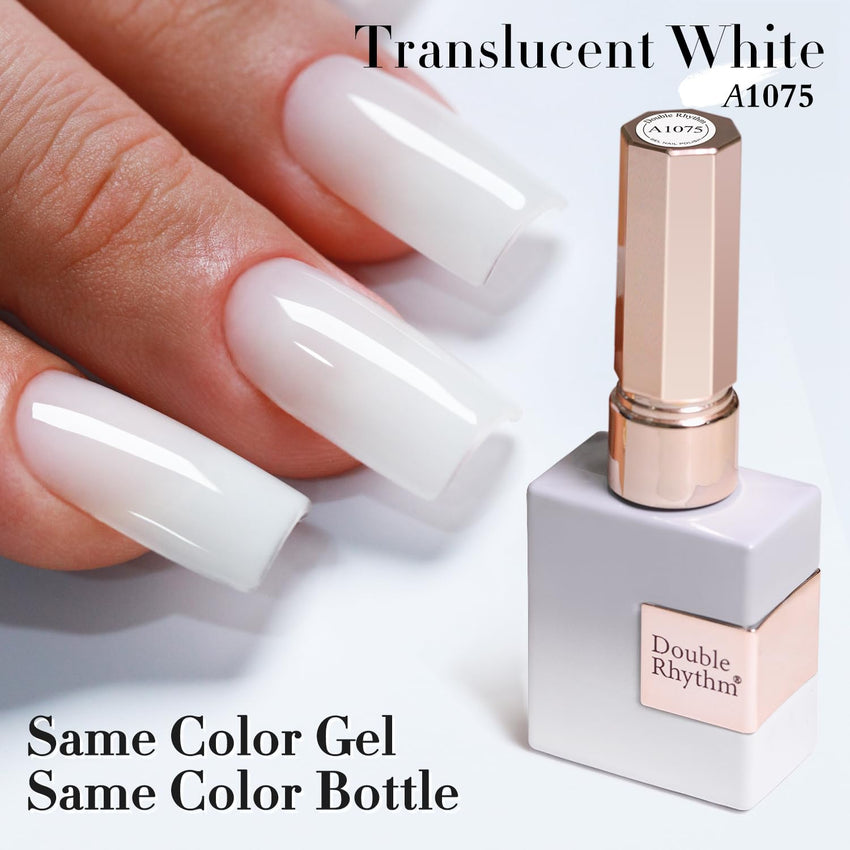 Double Rhythm 15ML Gel Nail Polish Pure Sheer Same Color Same Bottle Soak Off Gel Polish Art Manicure Salon DIY at Home for Women (Milky White - A1075) - 7DAY'S