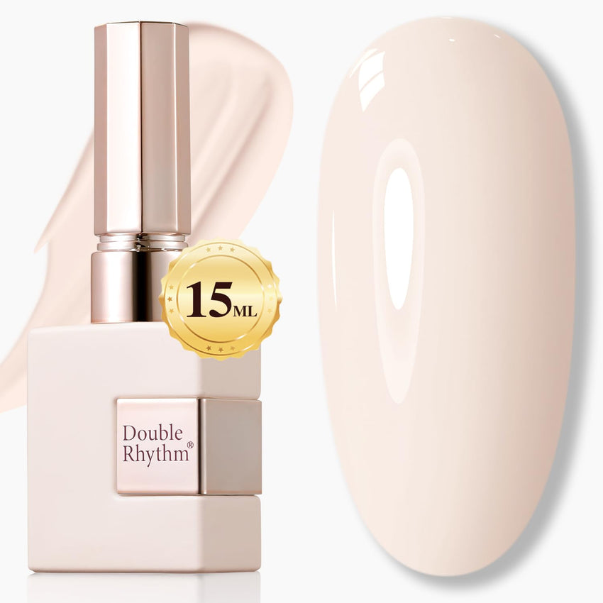 Double Rhythm 15ML Gel Nail Polish Pure Sheer Same Color Same Bottle Soak Off Gel Polish Art Manicure Salon DIY at Home for Women (Milky White - A1075) - 7DAY'S