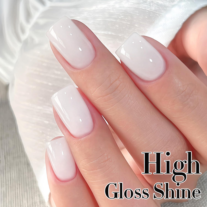 Double Rhythm 15ML Gel Nail Polish Pure Sheer Same Color Same Bottle Soak Off Gel Polish Art Manicure Salon DIY at Home for Women (Milky White - A1075) - 7DAY'S