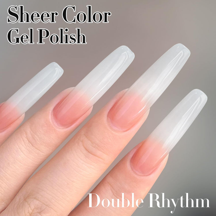 Double Rhythm 15ML Gel Nail Polish Pure Sheer Same Color Same Bottle Soak Off Gel Polish Art Manicure Salon DIY at Home for Women (Milky White - A1075) - 7DAY'S