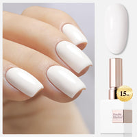 Double Rhythm 15ML Gel Nail Polish Pure Sheer Same Color Same Bottle Soak Off Gel Polish Art Manicure Salon DIY at Home for Women (Milky White - A1075) - 7DAY'S