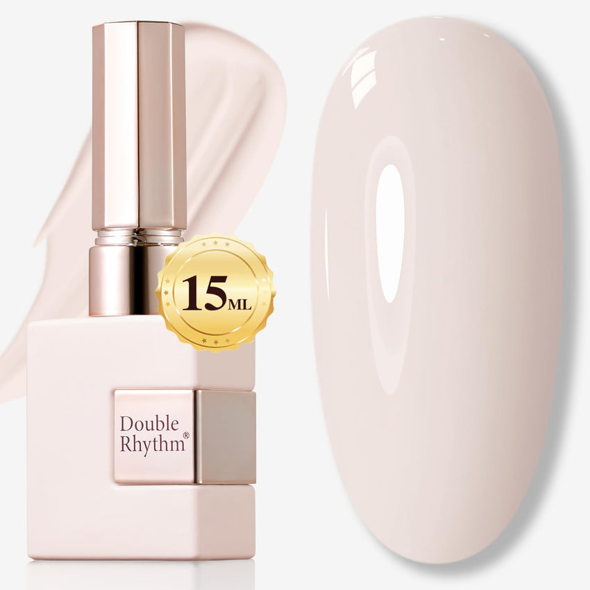 Double Rhythm 15ML Gel Nail Polish Pure Sheer Same Color Same Bottle Soak Off Gel Polish Art Manicure Salon DIY at Home for Women (Milky White - A1075) - 7DAY'S