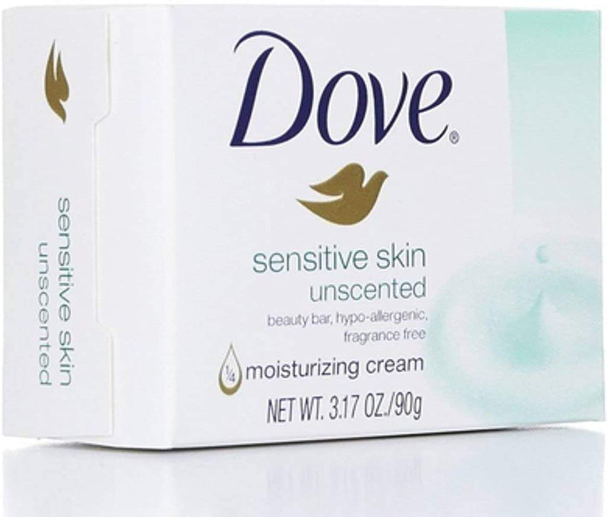 Dove Beauty Bar Soap Sensitive, 8 Bars for Sensitive Skin, Fragrance Free and Hypoallergenic 3.75 oz - 7DAY'S