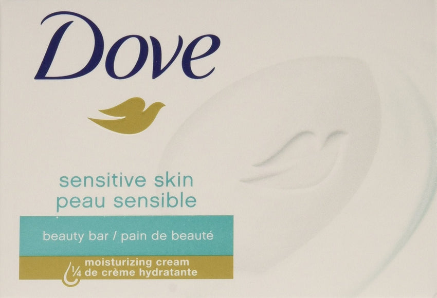 Dove Beauty Bar Soap Sensitive, 8 Bars for Sensitive Skin, Fragrance Free and Hypoallergenic 3.75 oz - 7DAY'S