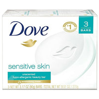 Dove Beauty Bar Soap Sensitive, 8 Bars for Sensitive Skin, Fragrance Free and Hypoallergenic 3.75 oz - 7DAY'S